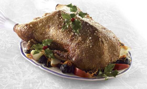 Helstegt Frilandsgås og Lækkert Tilbehør.